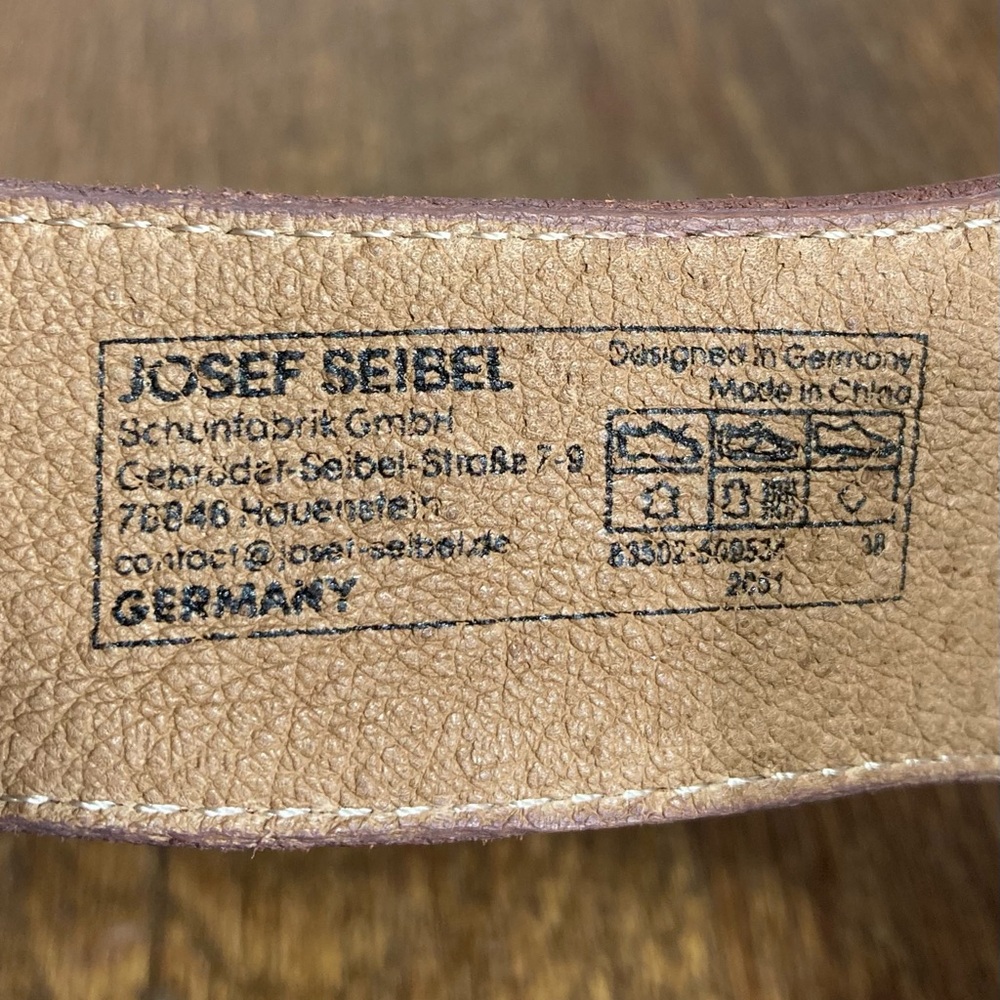 New Josef Seibel Quinn 02 Leather Buckle Wedge Women’s Size 7-7.5 Ocean/Camel - Picture 8 of 10